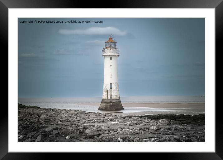 New Brighton Lighthouse (also known as Perch Rock Lighthouse and Framed Mounted Print by Peter Stuart