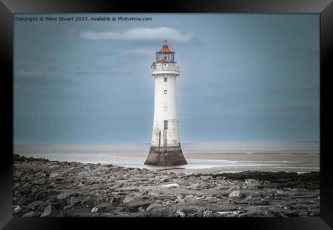New Brighton Lighthouse (also known as Perch Rock Lighthouse and Framed Print by Peter Stuart