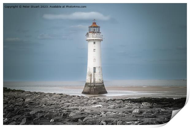 New Brighton Lighthouse (also known as Perch Rock Lighthouse and Print by Peter Stuart