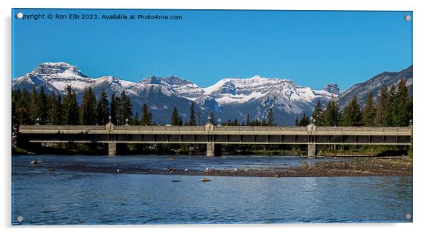 Serene Banff Avenue View Acrylic by Ron Ella