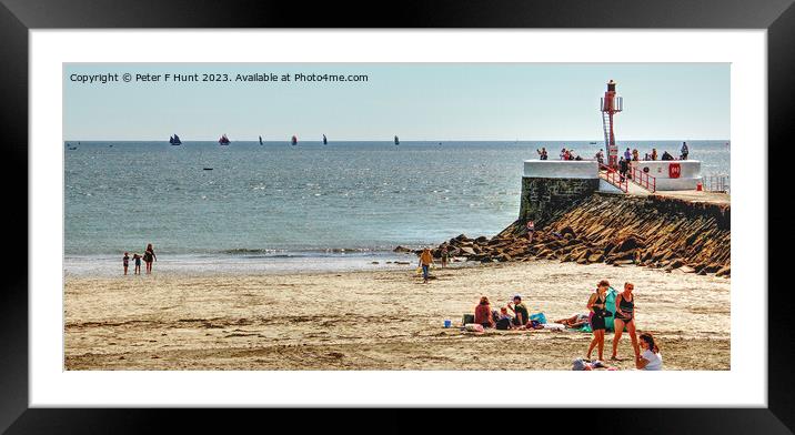A Fine Day On Looe Beach Framed Mounted Print by Peter F Hunt