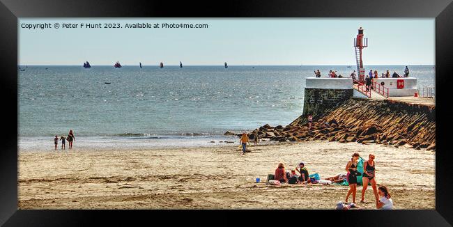 A Fine Day On Looe Beach Framed Print by Peter F Hunt