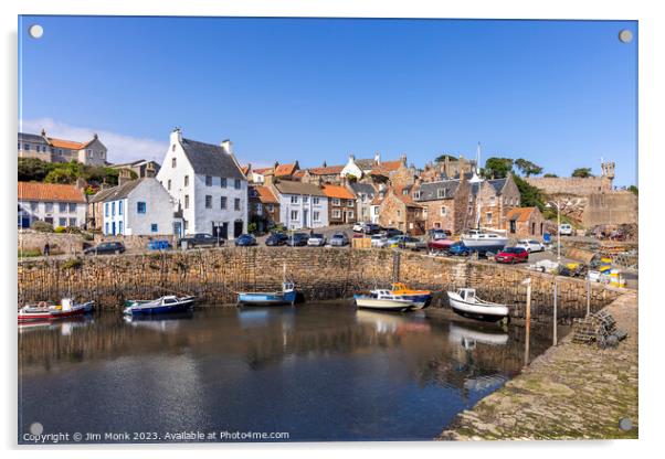 Crail Harbour, Fife Acrylic by Jim Monk