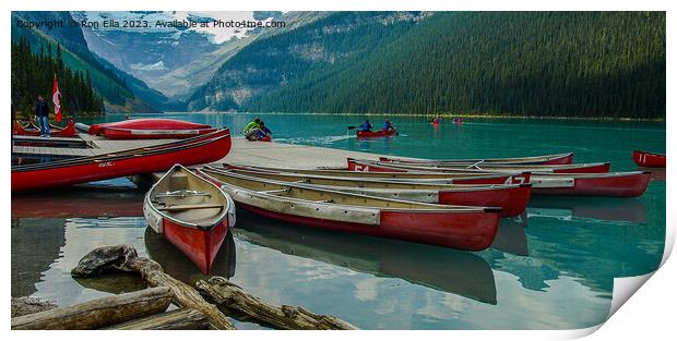 Serenity on Lake Louise Print by Ron Ella
