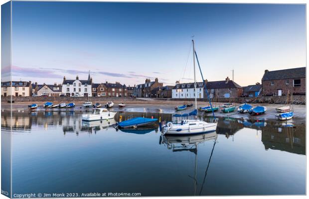 Harbour Reflections, Stonehaven  Canvas Print by Jim Monk