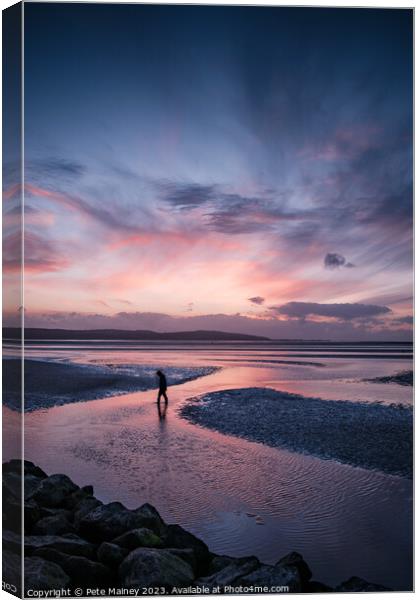 Sunset at West Kirby Canvas Print by Pete Mainey
