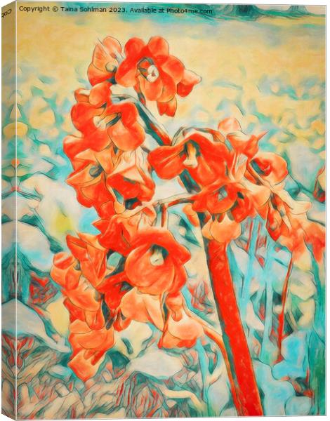 Bergenia in Orange Canvas Print by Taina Sohlman