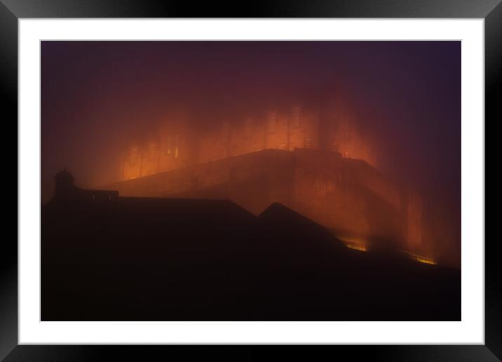 Edinburgh Castle On Eerie Night In Scotland Framed Mounted Print by Artur Bogacki