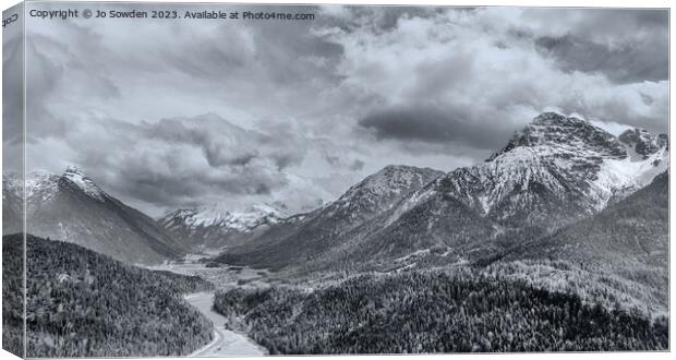 View from Highline 179, Reutte Canvas Print by Jo Sowden