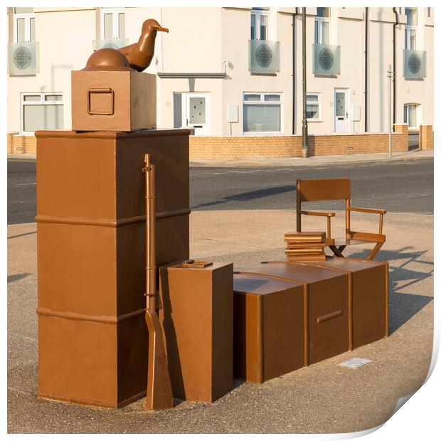 Redcar Left Luggage Sculpture: Redcar Cinema Print by Tim Hill