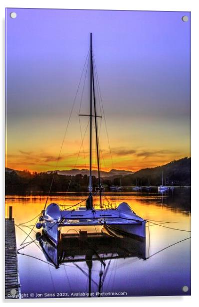 Windermere Boat Acrylic by Jon Saiss