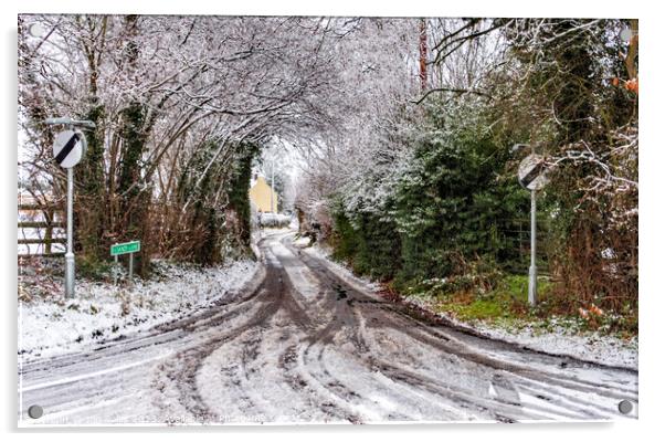 Winter Scene Acrylic by Jon Saiss