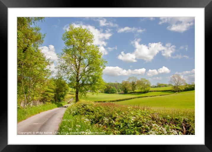 Countryside near Coppice Howe Framed Mounted Print by Philip Baines