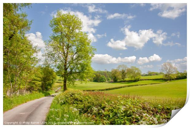 Countryside near Coppice Howe Print by Philip Baines