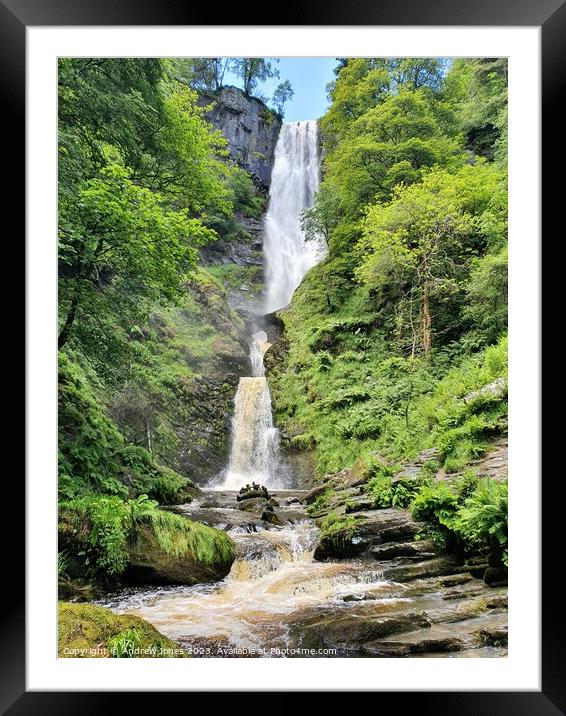Pistyll Rhaeadr waterfall Framed Mounted Print by Andrew jones