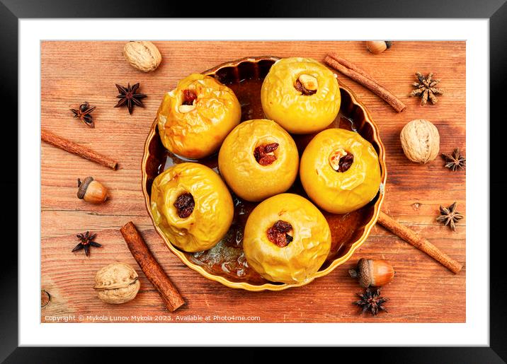 Roasted apples with nuts Framed Mounted Print by Mykola Lunov Mykola
