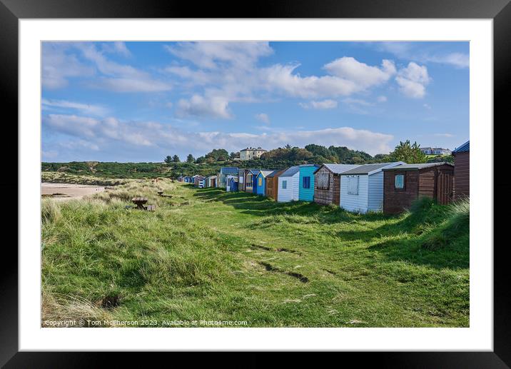 Vibrant Beach Huts in Hopeman Framed Mounted Print by Tom McPherson