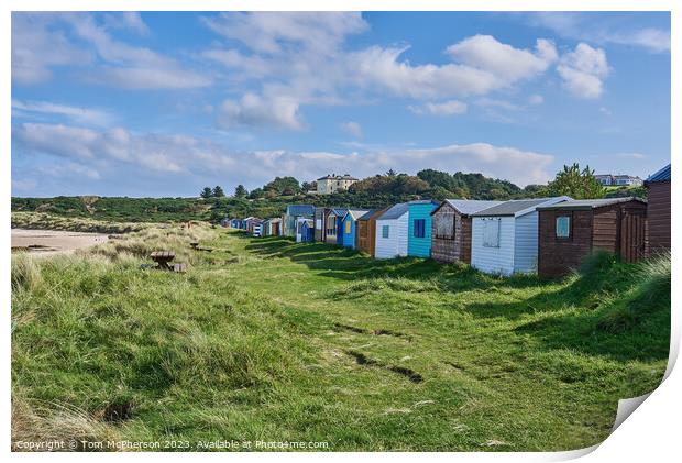 Vibrant Beach Huts in Hopeman Print by Tom McPherson