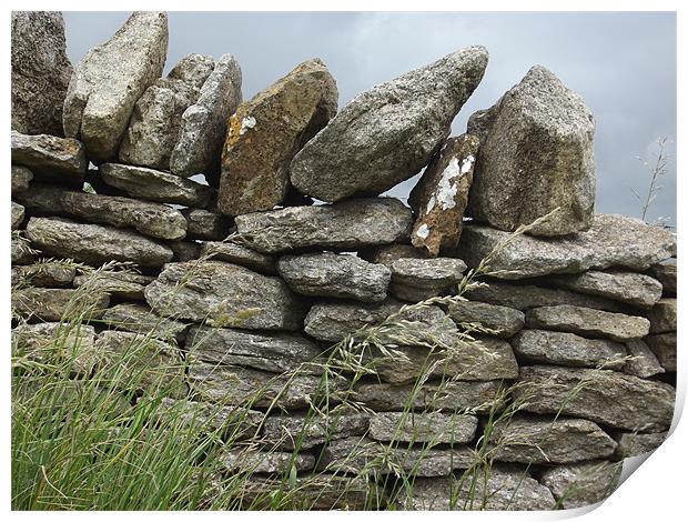 Old fashioned stone wall. Print by Emily-Jane Christie