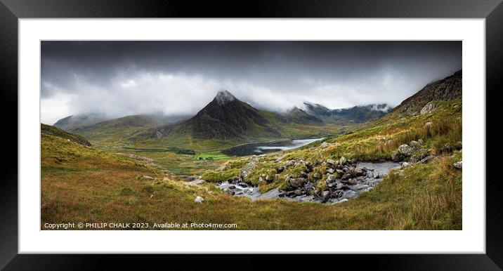 Mystical moody Tryfan mountain 894 Framed Mounted Print by PHILIP CHALK
