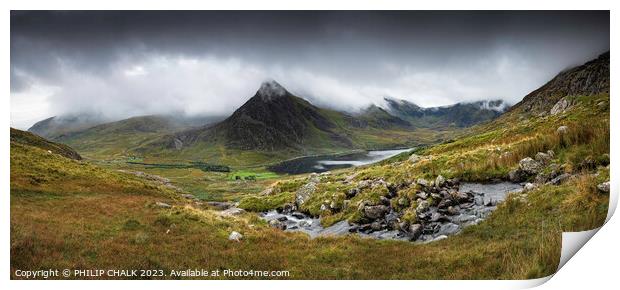 Mystical moody Tryfan mountain 894 Print by PHILIP CHALK