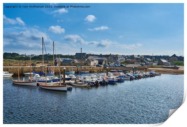 Serene Sunrise at Hopeman Harbour Print by Tom McPherson