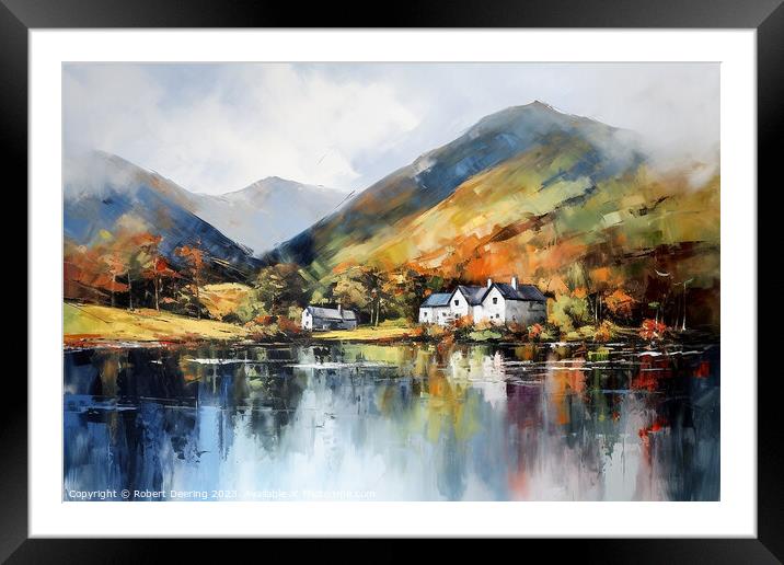 House In The Mountains Framed Mounted Print by Robert Deering