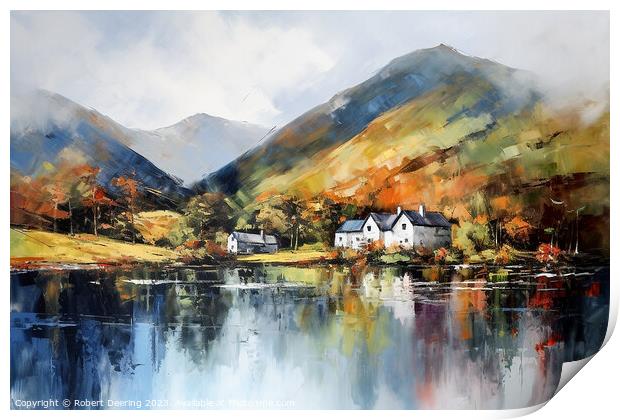 House In The Mountains Print by Robert Deering