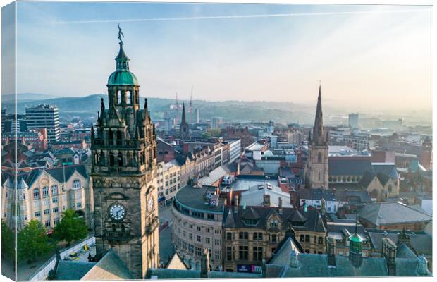 The Town Hall Clock Tower Canvas Print by Apollo Aerial Photography