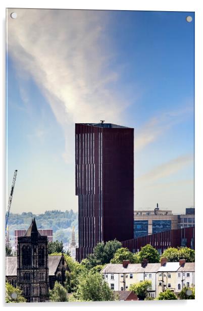 Building Broadcasting Tower - Leeds Acrylic by Glen Allen