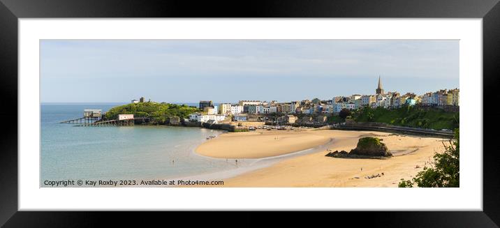Tenby panorama Framed Mounted Print by Kay Roxby
