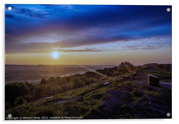 Daybreak over Otley Acrylic by Richard Perks
