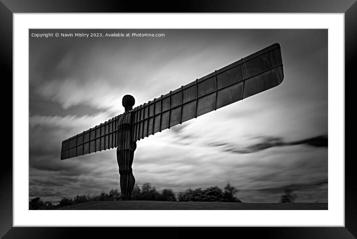 The Angel of the North, Gateshead, England  Framed Mounted Print by Navin Mistry