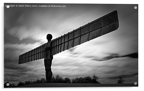 The Angel of the North, Gateshead, England  Acrylic by Navin Mistry