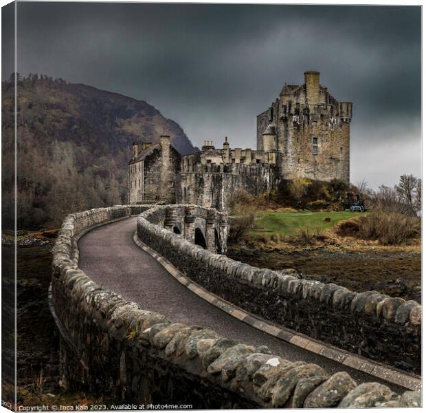 Castle Eilean Donan Walkway  Canvas Print by Inca Kala