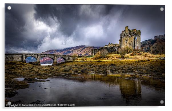 The Brooding Eilean Donan Castle  Acrylic by Inca Kala