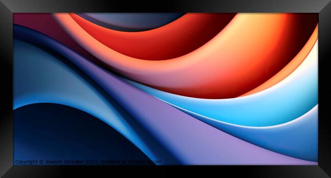 abstract background featuring vibrant and dynamic bent spherical Framed Print by Joaquin Corbalan
