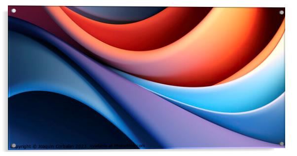 abstract background featuring vibrant and dynamic bent spherical Acrylic by Joaquin Corbalan