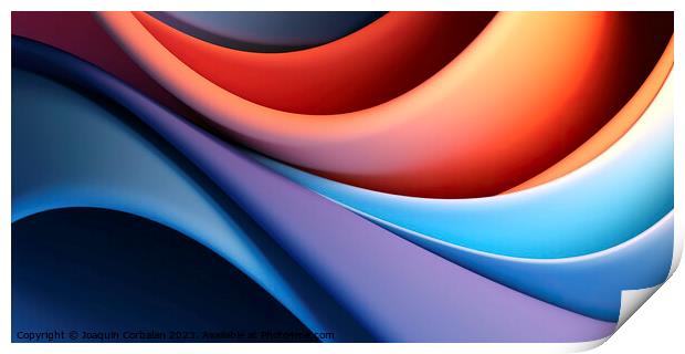 abstract background featuring vibrant and dynamic bent spherical Print by Joaquin Corbalan
