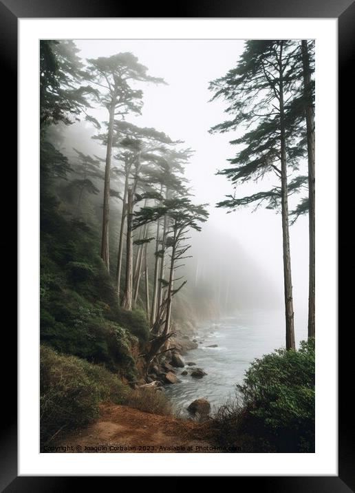 A misty morning in the forest, natural background. Framed Mounted Print by Joaquin Corbalan