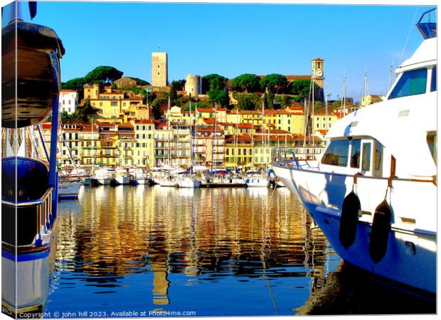 Peaceful Reflections in Cannes Canvas Print by john hill