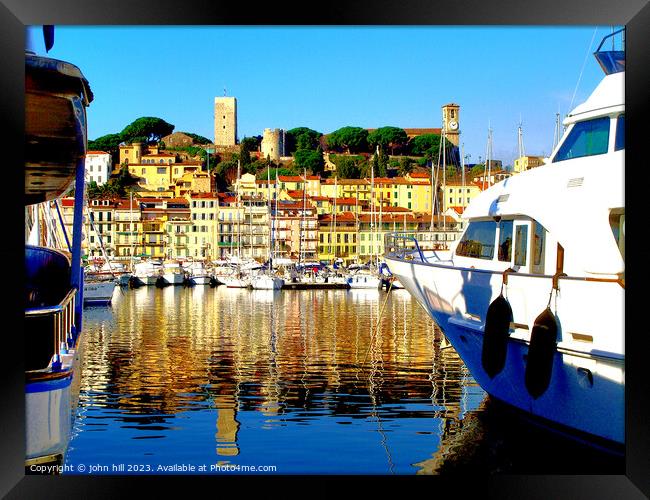 Peaceful Reflections in Cannes Framed Print by john hill