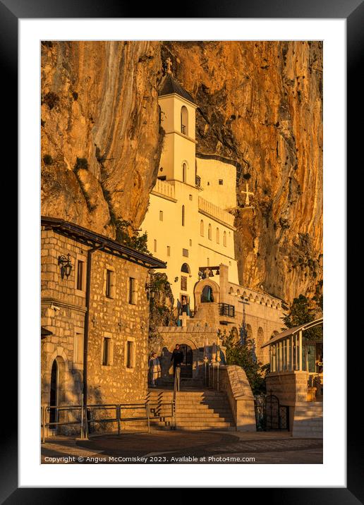 Upper church of Ostrog Monastery in Montenegro Framed Mounted Print by Angus McComiskey