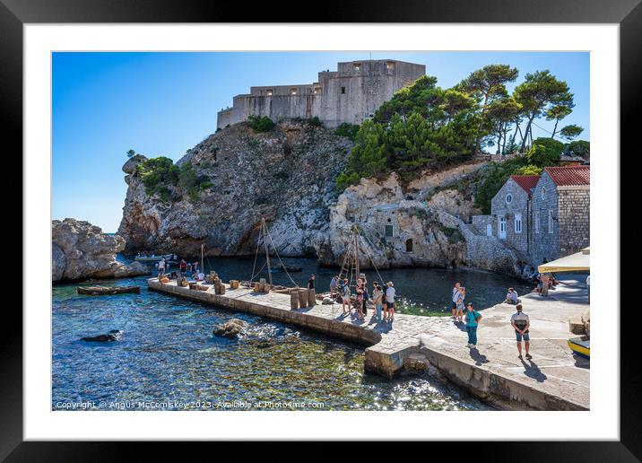 Lovrijenac Fortress and Kolorina Bay, Dubrovnik Framed Mounted Print by Angus McComiskey