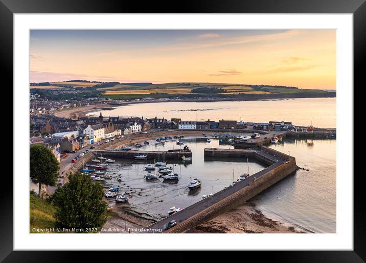 Stonehaven Harbour at Sunrise Framed Mounted Print by Jim Monk