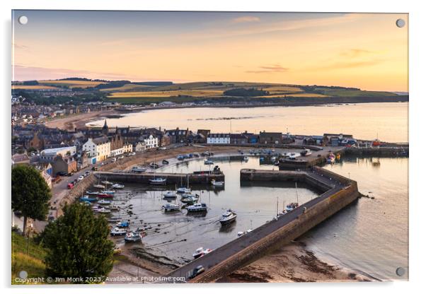 Stonehaven Harbour at Sunrise Acrylic by Jim Monk