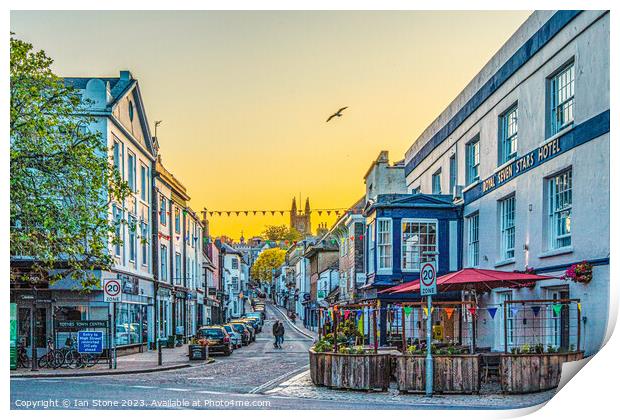 Totnes sunset Print by Ian Stone