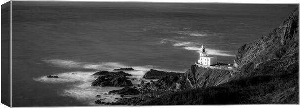 Hartland Point Lighthouse panorama  Canvas Print by Anthony McGeever
