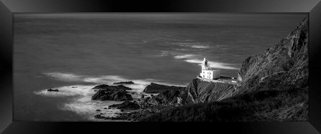 Hartland Point Lighthouse panorama  Framed Print by Anthony McGeever