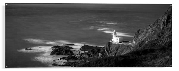 Hartland Point Lighthouse panorama  Acrylic by Anthony McGeever